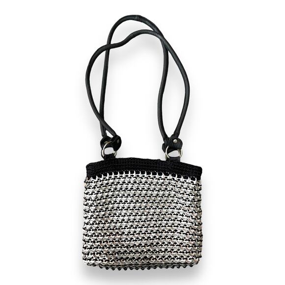 Handbags - Women black bag. Made with Recycle coke can tops